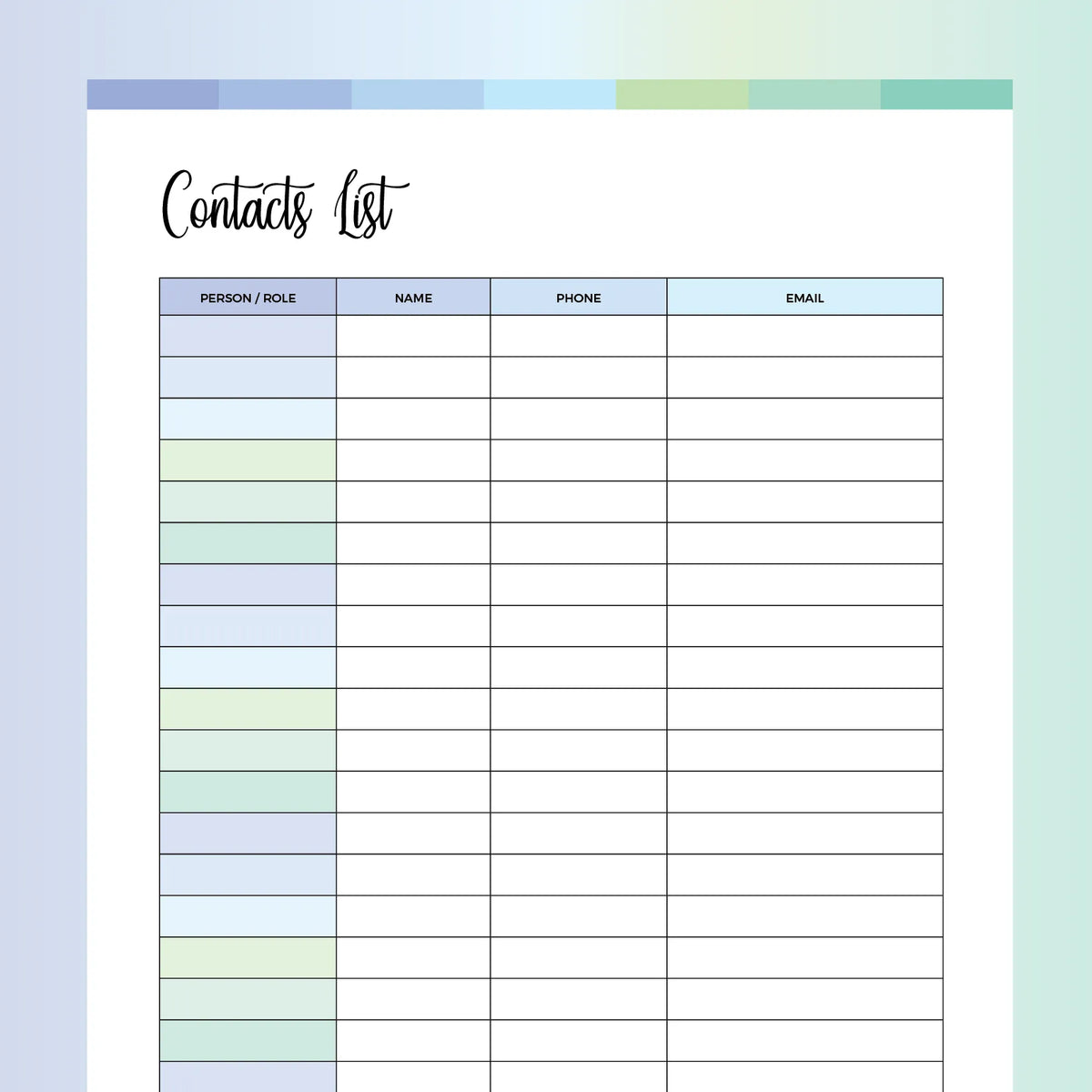 Phone Directory Editable Phone Directory Printable | Instant Download PDF | A4 and US Letter ...