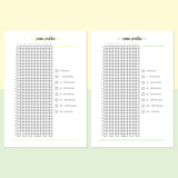 Piano Practice Log  - Bright Yellow and Light Green