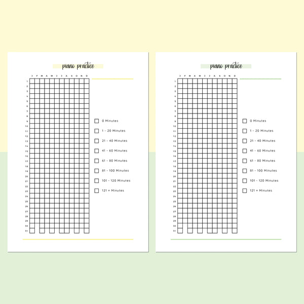 Piano Practice Log A5 | Instant Download Printable Template – Plan Print Land piano-practice-log-a5-instant-download-printable-template-plan-print-land
