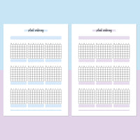 Plant Watering Tracker Journal Template - Aqua and Light Purple