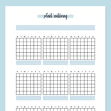 Plant Watering Tracker Journal Template - Blue