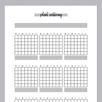 Plant Watering Tracker Journal Template - Grey