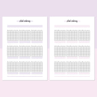 Plant Watering Tracker Journal Template - Lavendar and Bright Pink