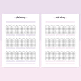 Plant Watering Tracker Journal Template - Lavendar and Bright Pink