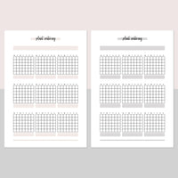 Plant Watering Tracker Journal Template - Light Brown and Light Grey