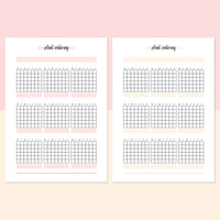 Plant Watering Tracker Journal Template - Salmon Red and Bright Orange