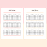 Plant Watering Tracker Journal Template - Salmon Red and Bright Orange