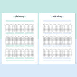Plant Watering Tracker Journal Template - Teal and Light Blue