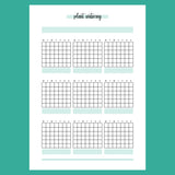 Plant Watering Tracker Journal Template - Version 1 Full Page View