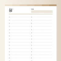 Printable Checklist - Bohemian