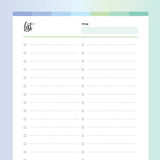 Printable Checklist - Ocean