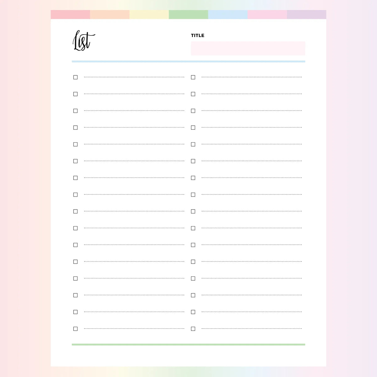 Printable Checklist | Instant Download PDF | A4 and US Letter – Plan ...