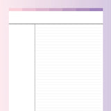Printable Cornell Notes - Fruity