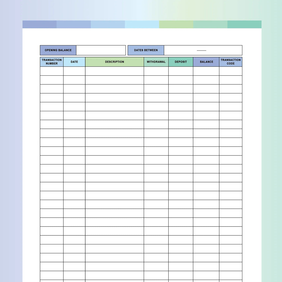 Printable Ledger Sheet PDF | A4 & US Letter Sizes | Instant Download ...