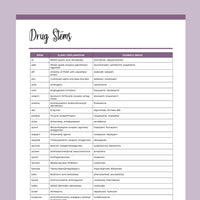 Printable Medication Cheat Sheet For Nurses - Purple