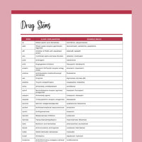 Printable Medication Cheat Sheet For Nurses - Red