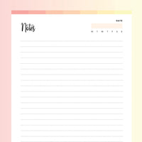 Printable Notes Template - Flame