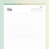 Printable Notes Template - Forrest