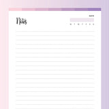 Printable Notes Template - Fruity