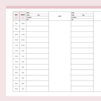Printable Report Sheets For Nurses - Pink
