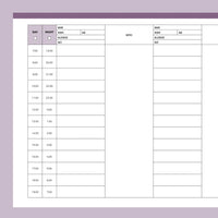 Printable Report Sheets For Nurses - Purple