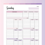 Printable Spending Tracker With Categories - Fruity
