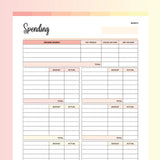 Printable Spending Tracker With Categories - Flame
