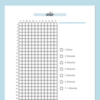 Printable Water Drinking Chart - Blue