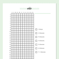 Printable Water Drinking Chart - Green