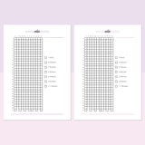 Printable Water Drinking Chart - Lavender and Light Pink