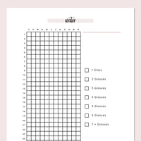 Printable Water Drinking Chart - Pink