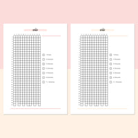 Printable Water Drinking Chart - - Salmon Red and Light Orange