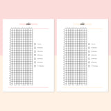 Printable Water Drinking Chart - - Salmon Red and Light Orange