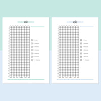 Printable Water Drinking Chart - Teal and Light Blue