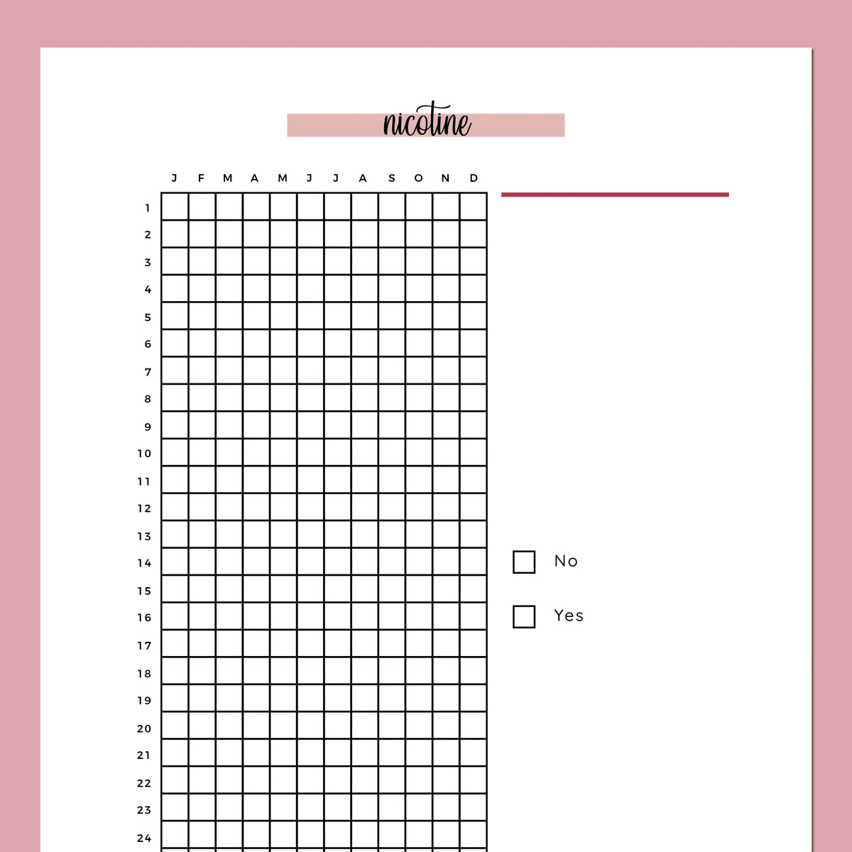 Quit Smoking Log A5 | Instant Download | Printable PDF Template – Plan ...