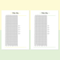 Rate My Day Printable - Bright Yellow and Light Green