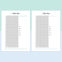 Rate My Day Printable - Teal and Light Blue