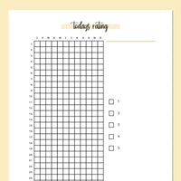 Rate My Day Printable - Yellow