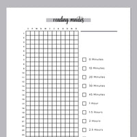 Reading Minutes Tracker Journal - Grey