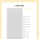 Reading Minutes Tracker Journal - Yellow