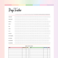 Reading Tracker Printable PDF - Rainbow Color Scheme