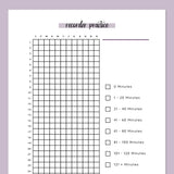 Recorder Practice Journal  - Purple