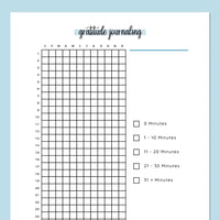 Simple Gratitude Journaling Tracker  - Blue