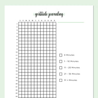 Simple Gratitude Journaling Tracker  - Green