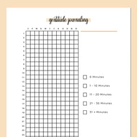 Simple Gratitude Journaling Tracker  - Orange
