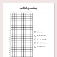Simple Gratitude Journaling Tracker  - Pink
