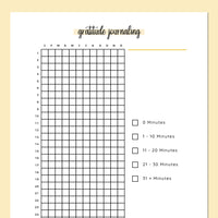 Simple Gratitude Journaling Tracker  - Yellow