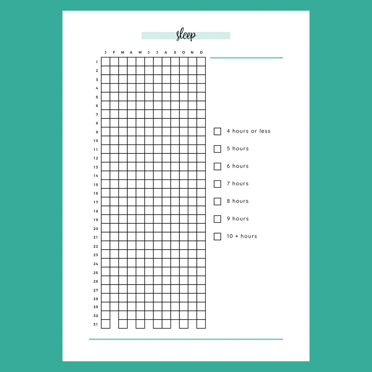 Sleep Tracker Journal A5 | Instant Download Printable Template – Plan ...