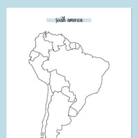 South America Travel Map Journal - Blue