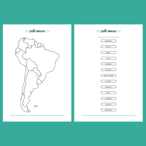 South America Travel Map Journal - 2 Version Overview